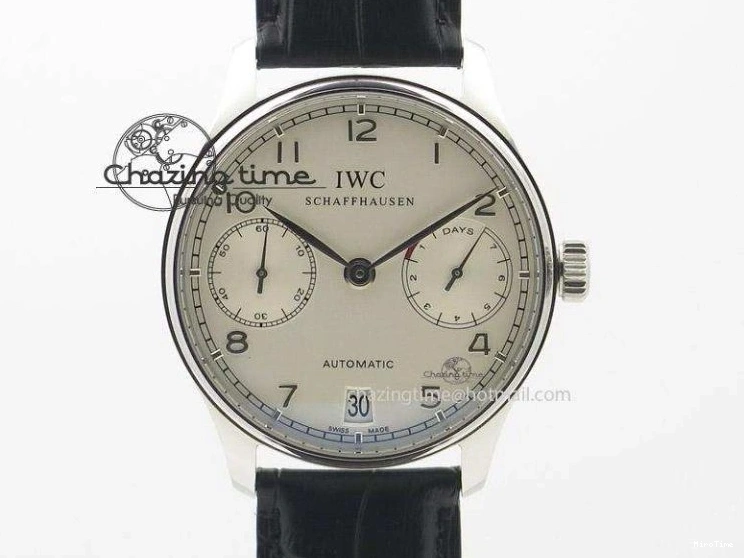 MIROTIME 0115 Portuguese Fa Jones IW544203 SS GSF 1:1 Best Edition White Dial On Leather Strap Trendsetting 7235